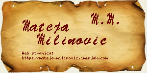 Mateja Milinović vizit kartica